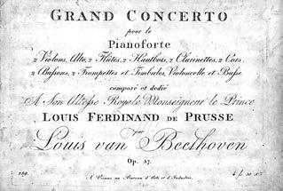Title page of Beethoven s Piano Concerto No.3. two piano concertos Beethoven brought the piano in at the start.
