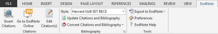 Your chosen style will then appear in the Bibliographic Style drop-down box.