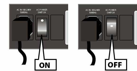 Turning the LCD TV on and off 1. Press the on/off switch on the back of the device. The stand-by mode will be activated and a red light on the front will come on. 2.