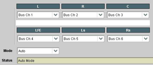 B Audio DSP Features Bus Ch 1 Bus Ch 2 Bus Ch 3 Bus Ch 4 Bus Ch 5 Bus Ch 6 Upmix Upmix L Upmix Rs 5.