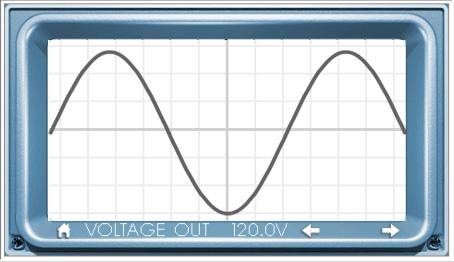 Quick Start Guide SCOPE Reading input & output vitals and status information Upon selecting SCOPE the user will first see an oscilloscopic representation of the incoming AC waveform.