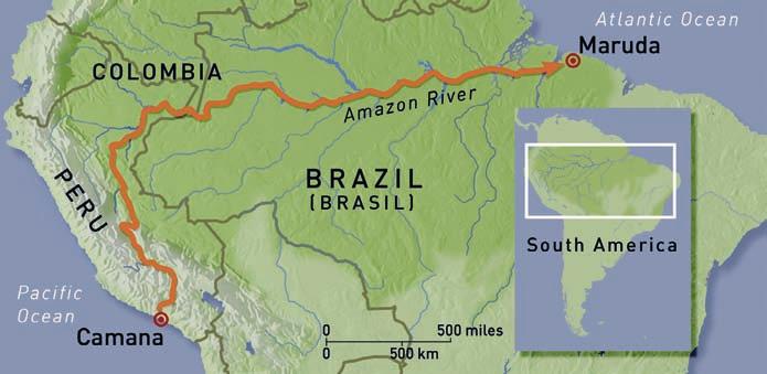 walk the length of the Amazon River from the source to the sea. He for 860 days.