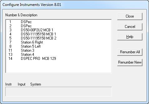 You can either manually change the ID Number and Description as described in the next subsection, or you can click the Renumber New button to renumber only the new instruments. Figure 29.