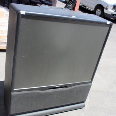 1980 Large Scale TVs In the last two decades of the previous century consumer televisions became larger. At this time rear projection televisions are the standard.