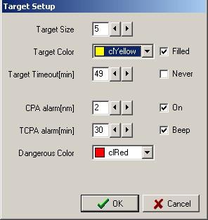 4.5.5 Target setup Press Target Setup in the Display Setup menu.