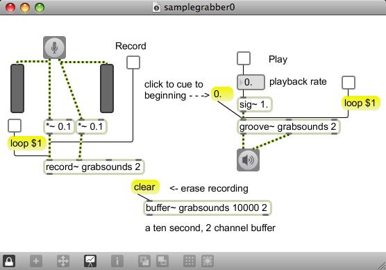Max and MSP 9 Append Loop when off, recording always starts at the beginning of the buffer. When on, recording starts where it last left off.
