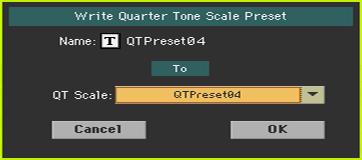 44 1 While in the Global > Tuning > Scale page, choose the Write Quarter Tone SC Preset command from the page menu to open the Write Quarter Tone Scale Preset dialog.