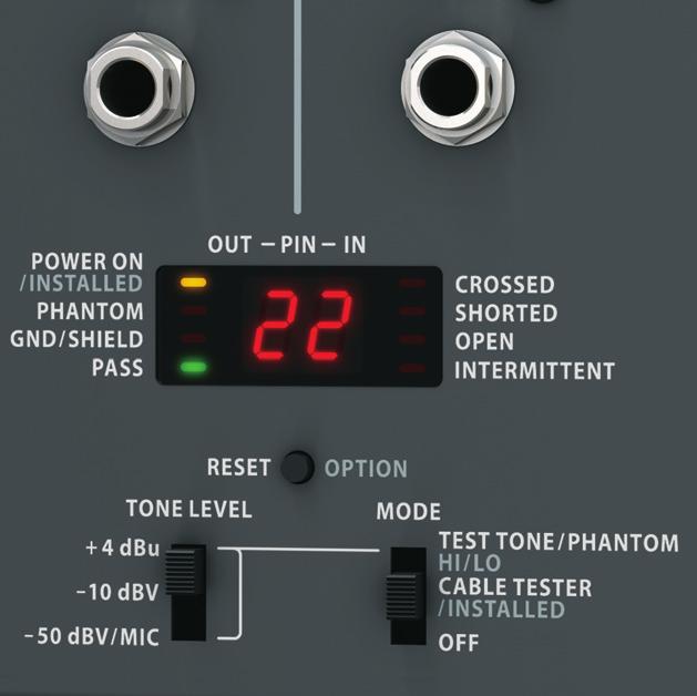 The CT200 can check for continuity, intermittent or shorted connections, the presence of phantom power and grounded shields.