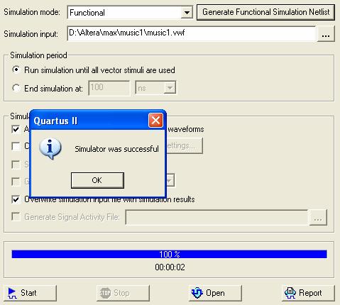 a. The simulation mode is Functional ii) Click on Open. This will generate an empty vector waveform file (*.vwf). iii) Double-click in the Name area.