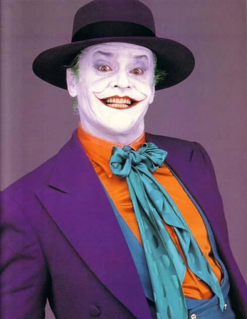 Nicholson in Batman (1989) Highly Stylized, Exaggerated