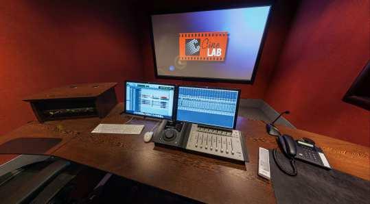 Edit rooms 5.1 Every edit room (about 48 m3 each) features ProTools DAW, Avid Artist Mix controller, 5.1 audio monitoring and HD video projection.
