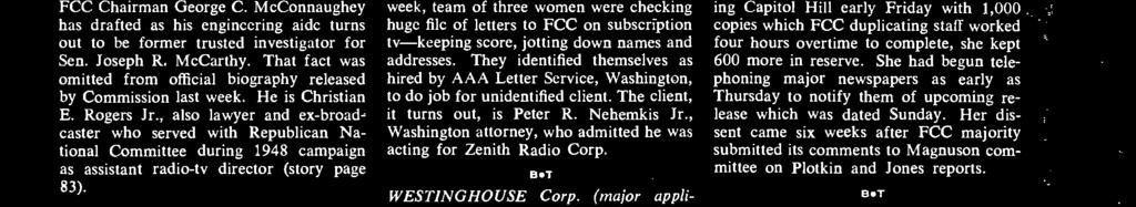 , also lawyer and ex- broadcaster who served with Republican National Committee during 1948 campaign as assistant radio-tv director (story page 83).