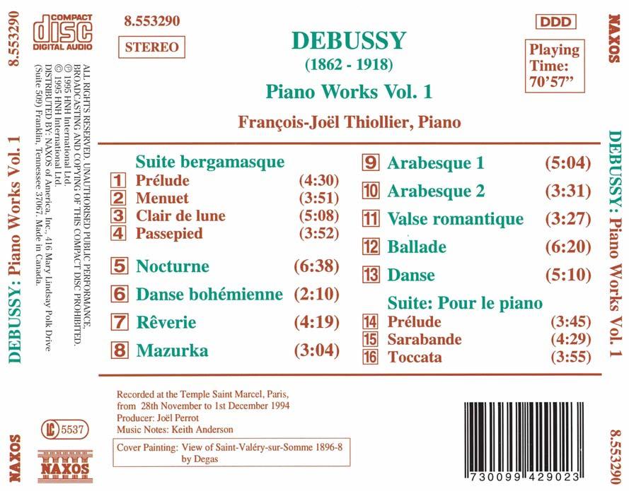 1 STEREO 1 DEBUSSY (1862-1918) Piano Works Vol.