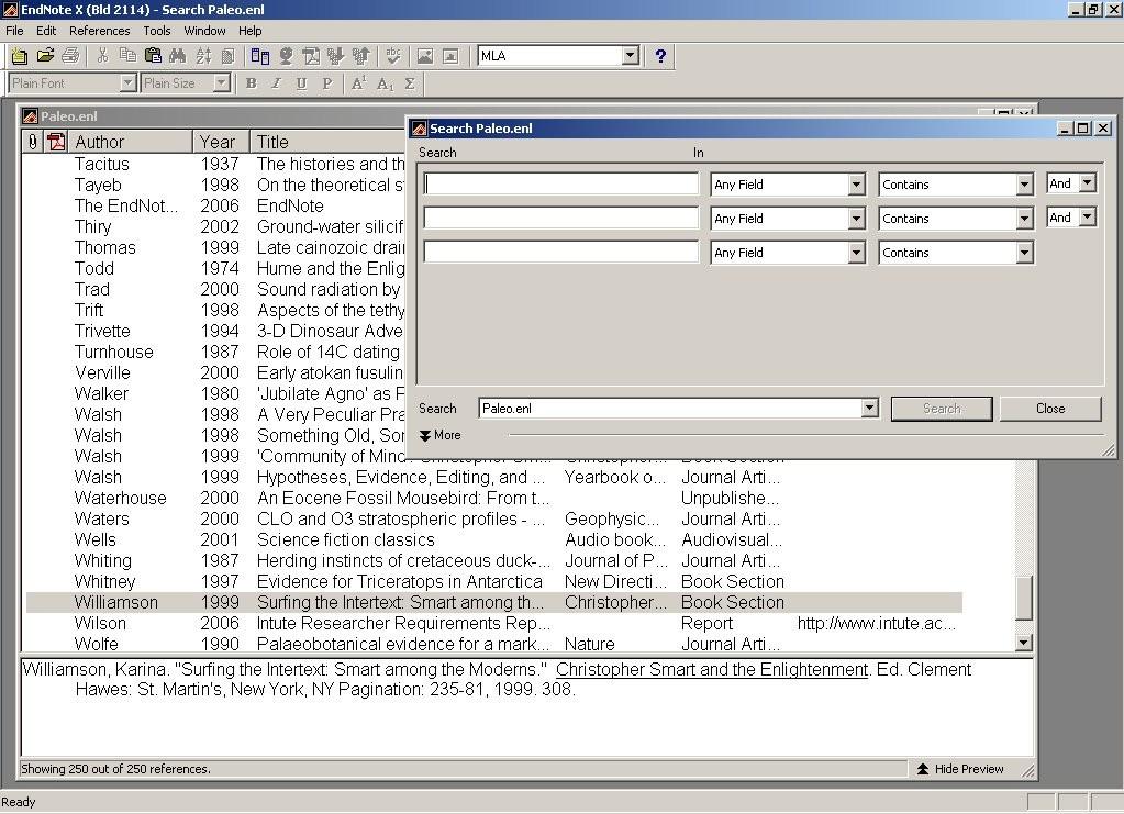 Endnote Probably the most popular desktop bibliographic software in UK