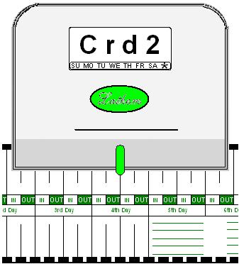 C A L 2 With the display showing CAL 2, insert and intentionally misalign the timecard, see Figure 2.