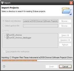 CCS Import ChronosWorkshop Project Open CCS Select