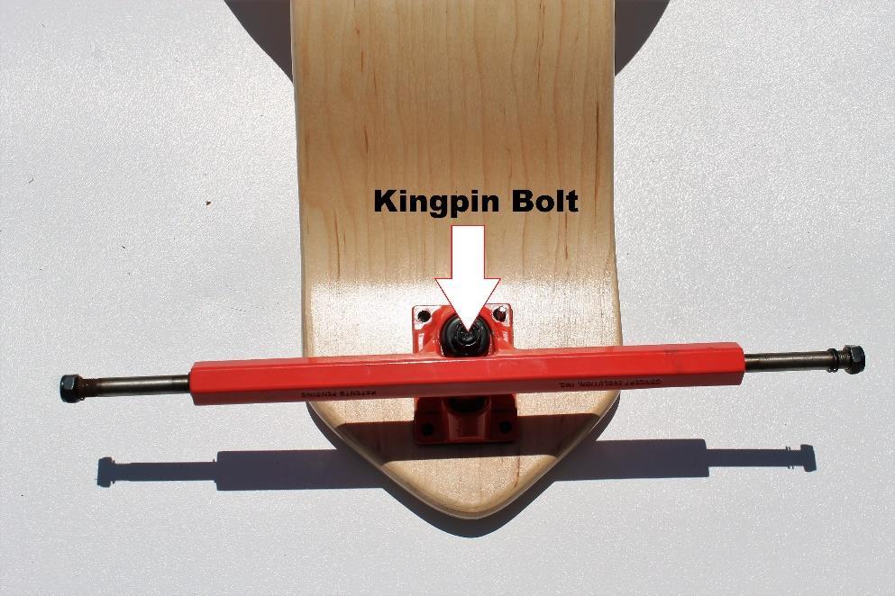 9. Next turn the SlingBoard over to adjust the Kingpin bolts. Locate the Kingpin bolt in each Truck. 10.