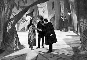 In some instances, the mise-en- scène is designed to evoke emotions that permeate the whole movie. For example in the German expressionist film The Cabinet of Dr.