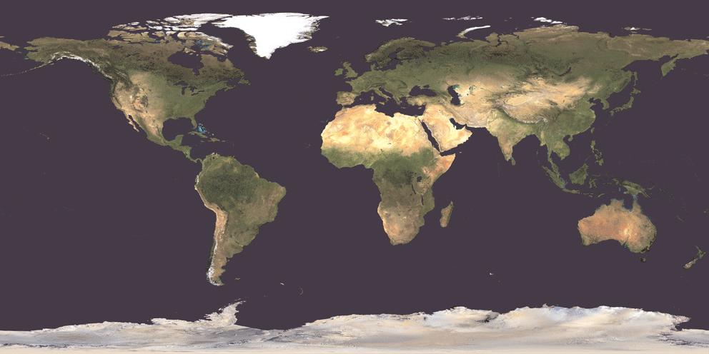 ANNE VEGTER JACK HIRSCHMAN C. P. CAVAFY NAZIM HIKMET AMIR OR AHMAD SHAMLOO AJ BAM ROQUE DALTON RATI SAXENA Satellite composition of the whole Earth's surface.