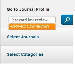 journal you want to look up eg: Harvard Law Review.