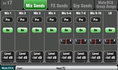 Use the Routing screen to work with the mix assignments and routing options. Processing screen This screen lets you work with the processing for the selected channel or master.
