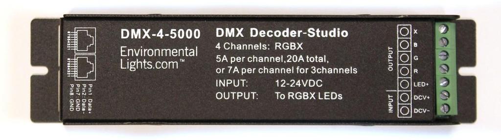 The DMX-4-5000 has all of the same capabilities as the 3-channel decoder, but now with the bonus feature of an additional fourth channel.