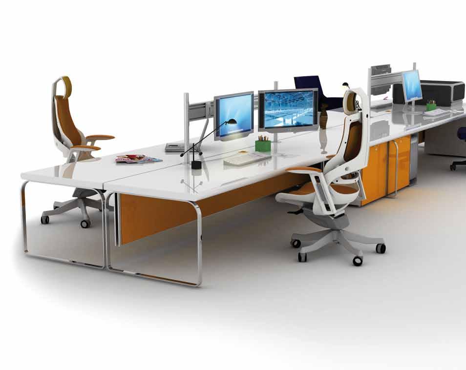 CABLE ORGANISER AT REAR TOOLBAR SINGLE Toolbar is designed to mount directly on desks to provide