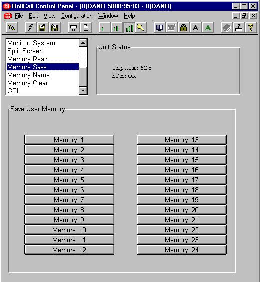 The fixed memory settings only contain preset filter settings.
