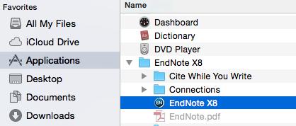 Find the EndNote program on your computer from