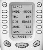USING THE MASTE AND SIDEKICK EMOTES continued 17 Page 1 of the C1/C2 Menu Of the items on the Page 1 menu, the MODE, +MODE, DIM, and ZONE functions have already been discussed in the last chapter,