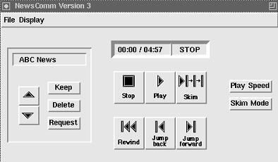 Figure 9: In Version 4 the sliders which control playback speed and skimming parameters were replaced with two buttons which cycle through preset (discrete) settings of the three parameters.
