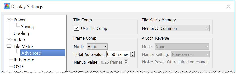 Dialogs, Settings and Menus 81 Matrix size - Is used to set the matrix size in rows and columns.