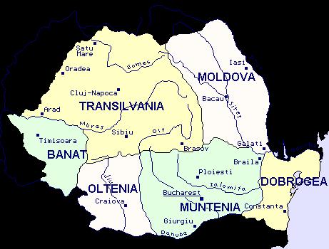 Map 4 Regions in Romania (Source: http://www.