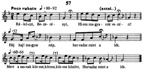 Example 1 Rákóczy Song (Source: http://mek.