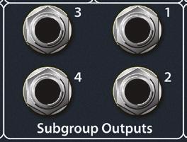 These unbalanced, ¼-inch connectors can be used to connect external processors (such as compressors, EQs, de-essers, and filters) to your StudioLive s channel inputs.