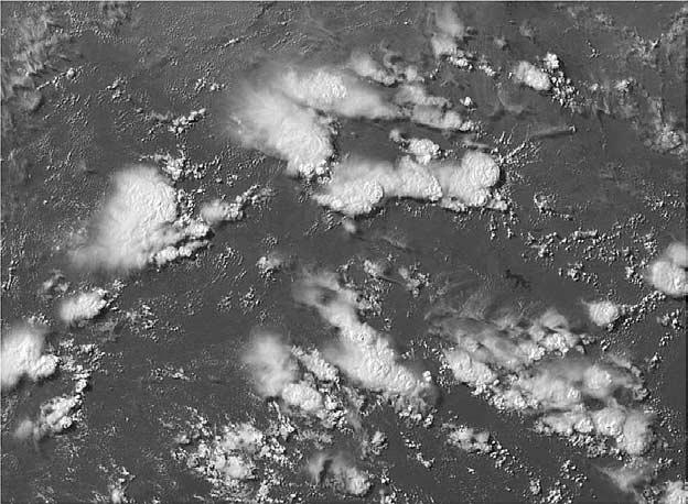 Figure 2 - A channel-12 HRV segment showing thunderstorms over central Africa For those of us more used to analogue signals, the digital quality is stunning.