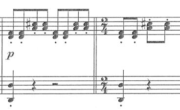 Figure 1.3 Mvt. I, mm. 29-33: Enharmonic Spelling of Dominant Ninth to Tonic Figure 1.4 Mvt. III mm.