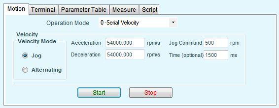 Basic Operation Velocity Control Loop CDHD 4. Click Start and verify the motion. 5.