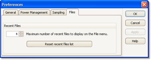 52 6.5.3.4 PicoScope 6 User's Guide Files sheet This sheet is part of the Preferences dialog menu 24. Recent Files 49.