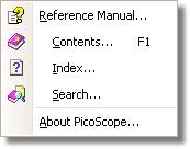 Menus 6.6 53 Help menu Click Help on the Menu bar 23. Reference Manual. This is the main help manual, containing complete information on the program.
