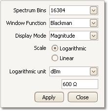 62 PicoScope 6 User's Guide Spectrum Mode In spectrum mode, 10 the Capture Setup toolbar looks like this: Frequency range control.