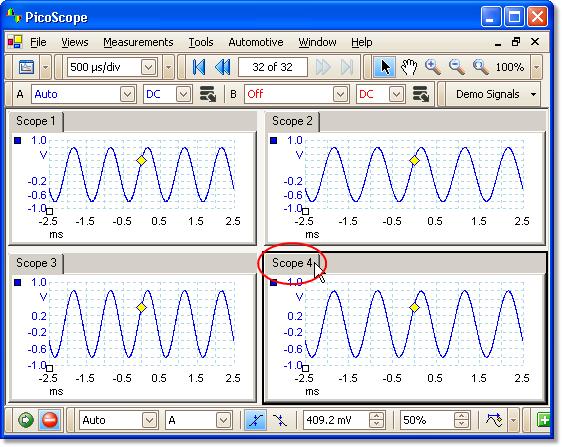 80 8.4 PicoScope 6 User's Guide How to move a view You can easily drag a view 11 from