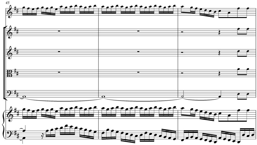 EXAMPLE 2: Measures 45-47 of the first movement