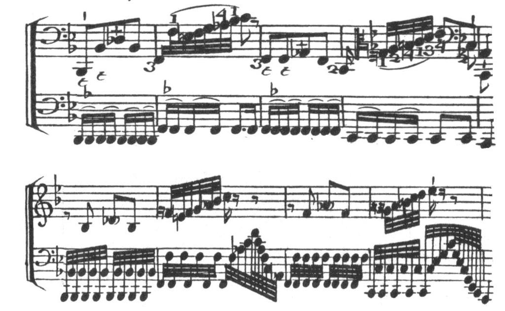 EXAMPLE 15: Excerpt from the fourth couplet of Jupiter, showing increased rhythmic activity and virtuosity in