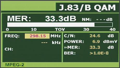 Noise margin Digital satellite DVB-S2 8PSK (only US TV EXPLORER II): Power C/N MER CBER LBER Digital satellite