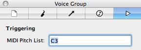 2013 CEMA Voice Triggering Voices can be turned on and off independently of the play button. This functionality is similar to that of clips in Ableton Live which can be triggered in real-time.