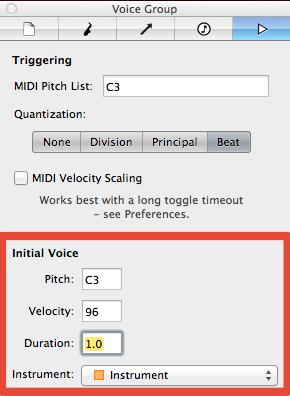 The format for specifying a note is simple: NOTE : VELOCITY : DURATION The VELOCITY and DURATION components are optional.
