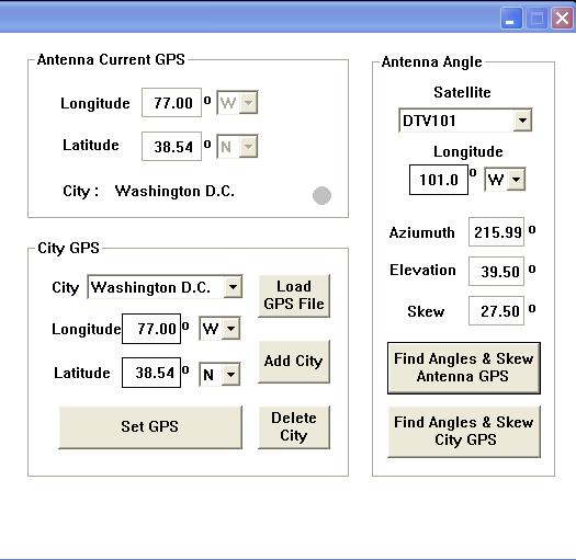 Operation Using PC Contoller Program 57 Controller menu Set Antenna GPS and Find Antenna Angle Antenna makes use of GPS information to search satellite quickly.