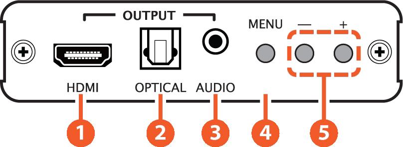 OPERATION CONTROLS & FUNCTIONS FRONT PANEL q HDMI OUTPUT: Connects to a HDMI equipped display or AV receiver for video and audio output.