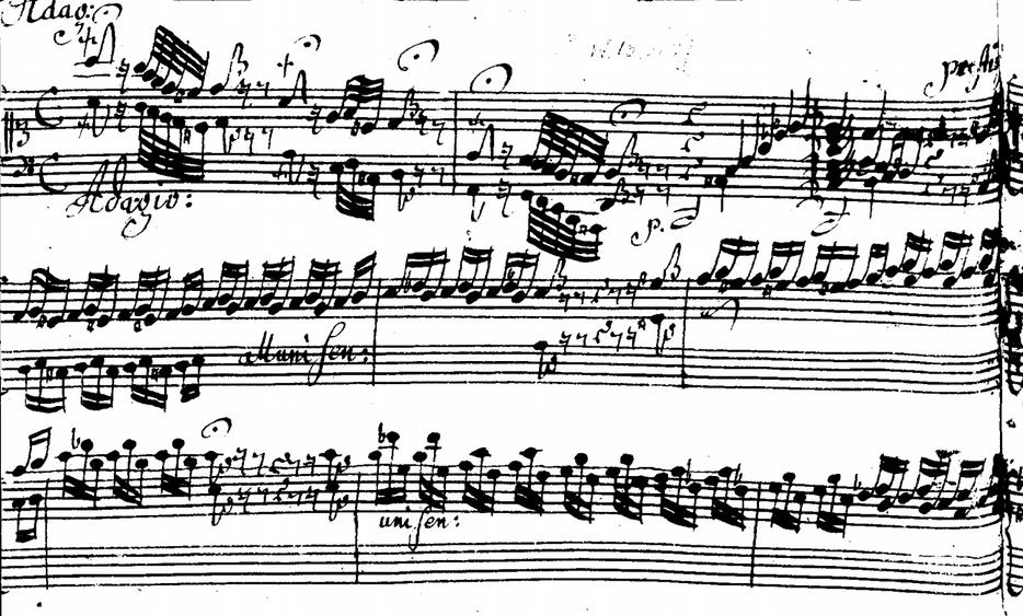 Illustration 2: J.S. Bach, "Toccata and Fugue in D minor", manuscript.